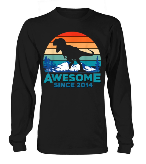 Awesome Since 2014 7 Years Old Dinosaur 634 Women's Long Sleeve