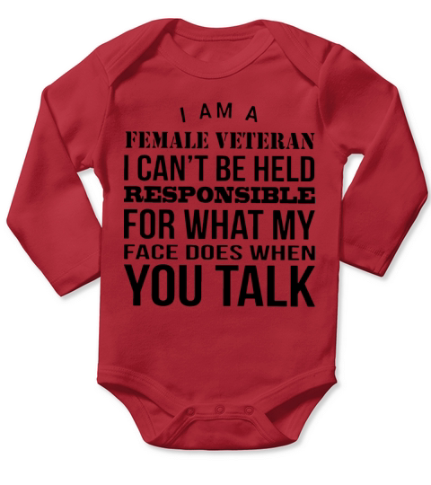 I am a female veteran t shirts Long Sleeve Baby One-Piece
