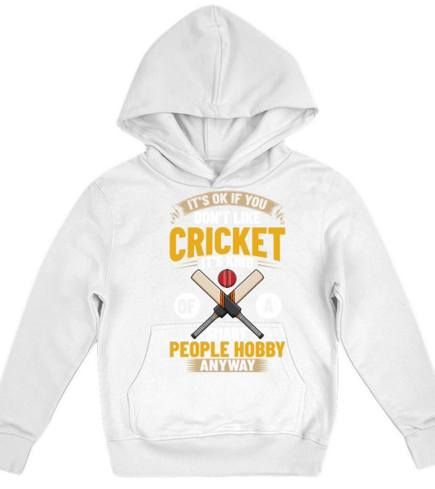 Cricket Game Player Ball Bat Coach Cricketer Kids Hoodie