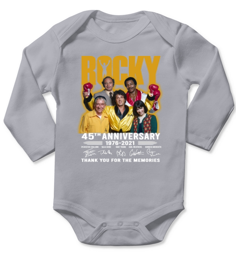 Rocky 45th Anniversary 1976 2021 Thank You For The Memories Long Sleeve Baby One-Piece