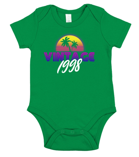 Retrowave Vintage 1998 Birthday Gift Idea Short Sleeve Baby One-Piece