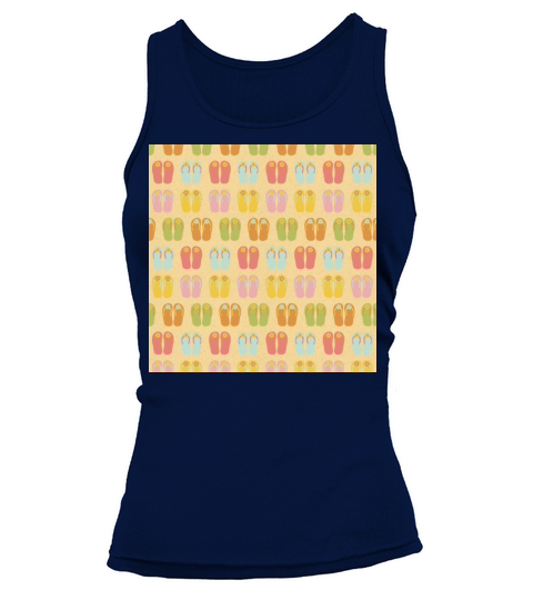 New Neck Gaiter Hawaiian Luau Summer Flipflops Women's Tank Top