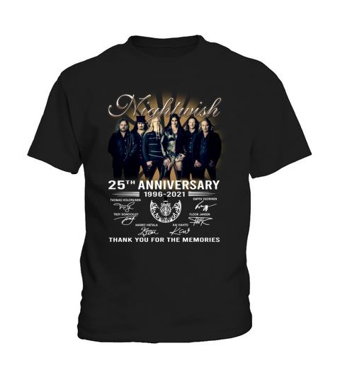 Nightwish Band 25th Anniversary 1996 2021 signatures thank you for the memories Kids T-Shirt