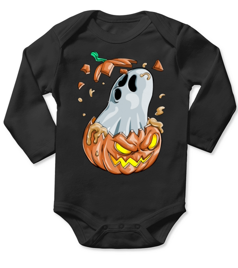 Halloween Ghost Pumpkin Long Sleeve Baby One-Piece
