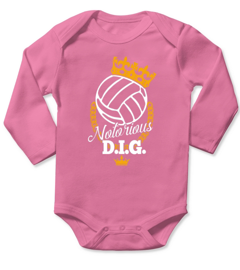 Funny Volleyball Notorious DIG Long Sleeve Baby One-Piece