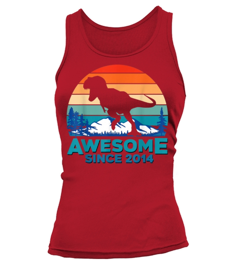 Awesome Since 2014 7 Years Old Dinosaur 634 Women's Tank Top