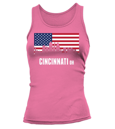 American Flag Cincinnati Skyline Women's Tank Top