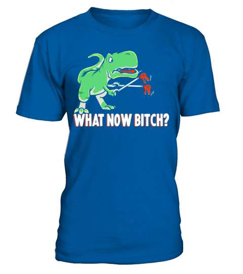 T Rex Dinosaur What Now Bitch Funny Tyrannosaurus Men's T-Shirt