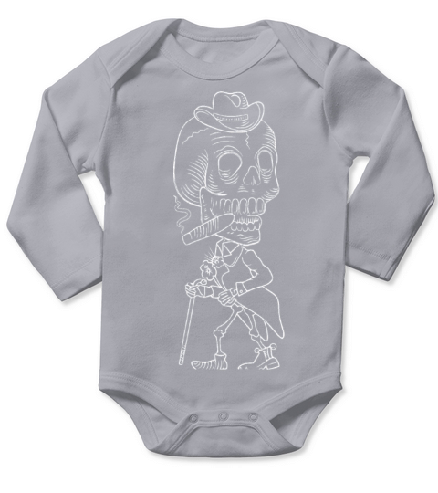 Funny skeleton poses for halloween funny looking Long Sleeve Baby One-Piece