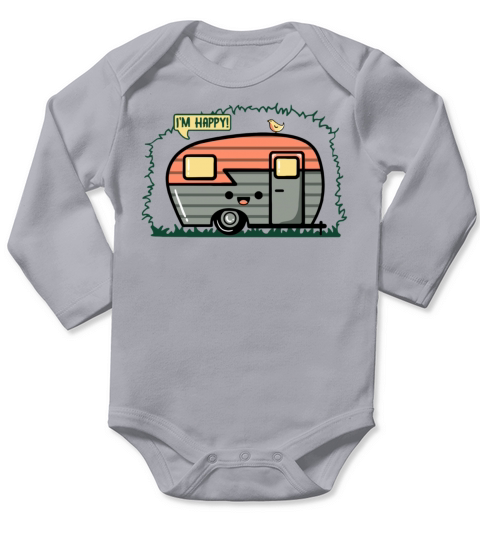 Happy Camper Long Sleeve Baby One-Piece