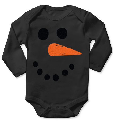 snowman face christmas Long Sleeve Baby One-Piece