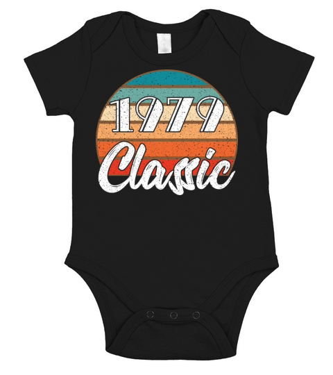Anniversary Birthday 1979 Classic Colors Design Short Sleeve Baby One-Piece