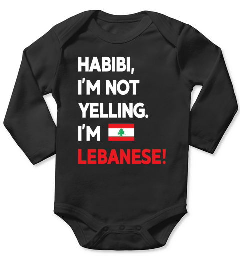 Habibi I Am Lebanese Long Sleeve Baby One-Piece