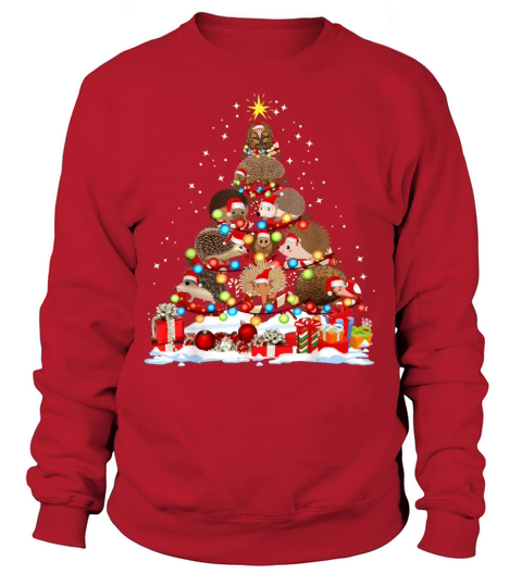 Funny Hedgehog Christmas Tree Women's Sweatshirt