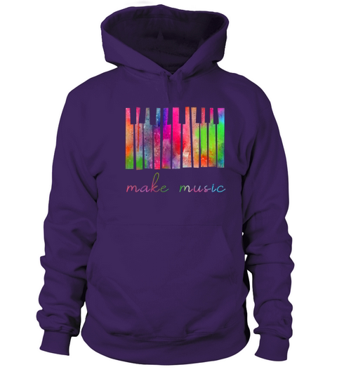 Make Music Keyboard Piano Gift For Musician Pianis Men's Hoodie