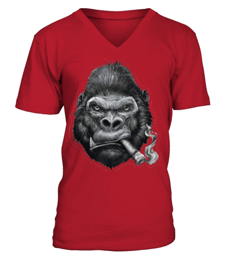 Smoking Gorilla 2 Men's V-Neck T-shirt