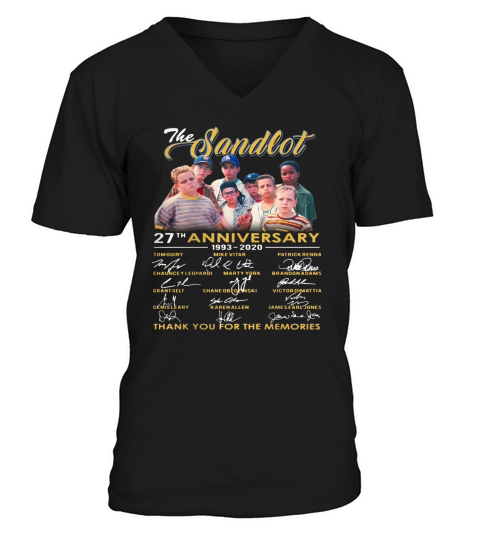 The Sandlot 27th Anniversary 1993-2020 Thank You For The Memories Signature Shirt V-Neck T-shirt