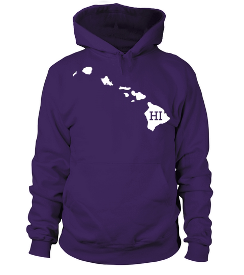 Hawaii White State Map HI Women's Hoodie