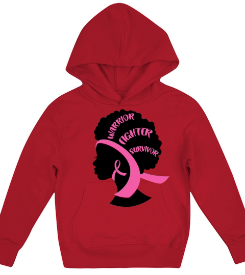 African American Pink Breast Cancer Awareness Kids Hoodie