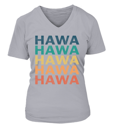 Hawa Name T Shirt - Hawa Vintage Retro Name Gift I Women's V-Neck T-shirt