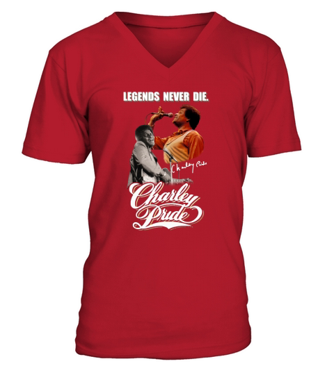 Legends never die Charley Pride signature V-Neck T-shirt
