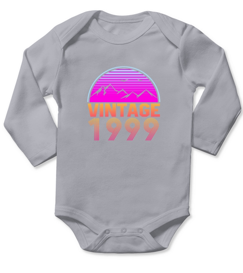 Retrowave Vintage 1999 Birthday Gift Idea Long Sleeve Baby One-Piece