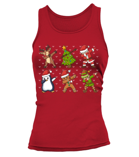 Christmas Dabbing Santa Elf Reindeer Tank top Woman