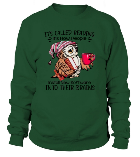 It Is Called Reading Install Software Into Brain Owl Coffee Sweatshirt Unisex