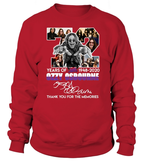 72 Years Of Black Sabbath 1948 2020 Ozzy Osbourne Thank You For The Memories Sweatshirt Unisex