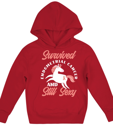 Survivor Unicorn Endometrial Cancer Awareness Kids Hoodie