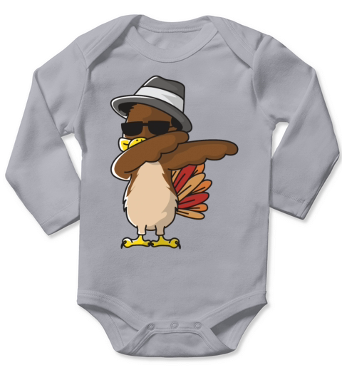 Dabbing Turkey Thanksgiving Long Sleeve Baby One-Piece
