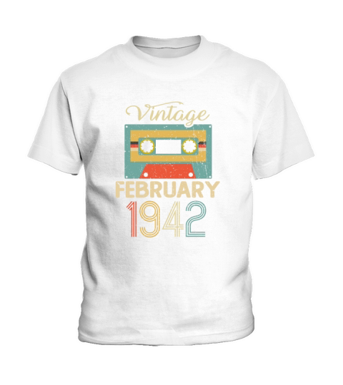 Vintage February 1942 80th Birthday 80 Year Gift Kids T-Shirt