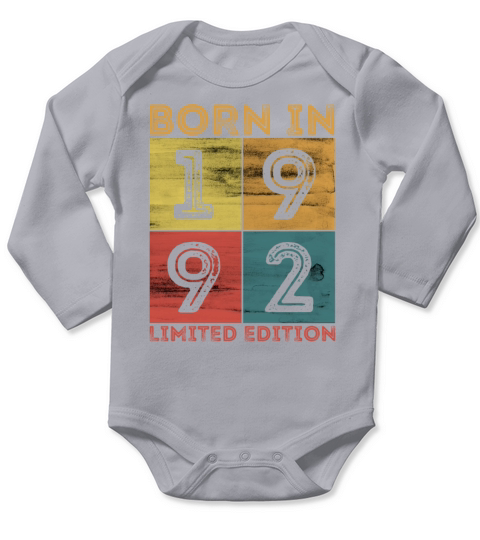 30th Birthday Born In 1992 Limited Edition Vintage Long Sleeve Baby One-Piece