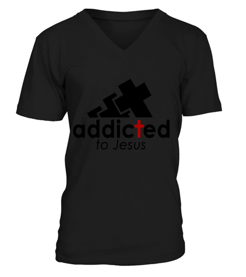 addicted to jesus Men's V-Neck T-shirt