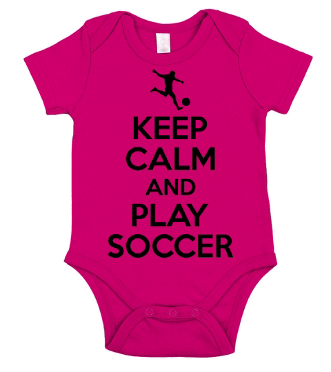 Keep calm and play soccer Short Sleeve Baby One-Piece