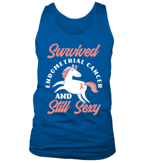 Survivor Unicorn Endometrial Cancer Awareness Men's Tank Top