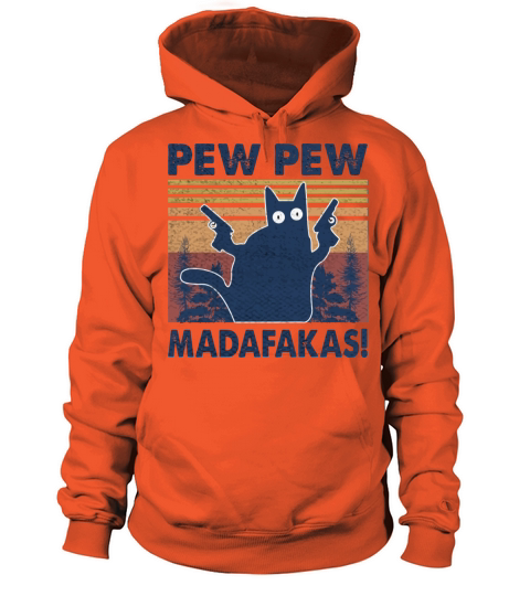 Cat Vintage Pewpewpew Madafakas Cat Crazy Pew Vint Women's Hoodie