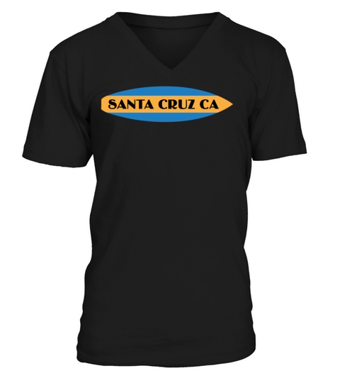 Santa Cruz California Surfboard Horizontal Men's V-Neck T-shirt