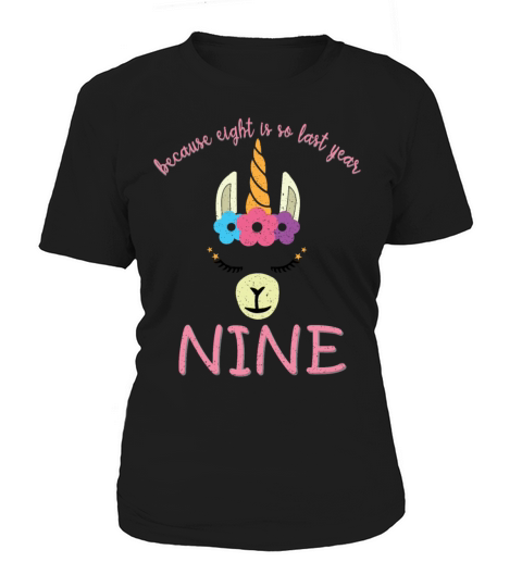 Llama Unicorn Gift Alpaca 9th Birthday Design Women's T-Shirt