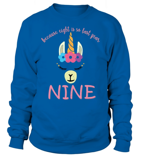 Llama Unicorn Gift Alpaca 9th Birthday Design Women's Sweatshirt