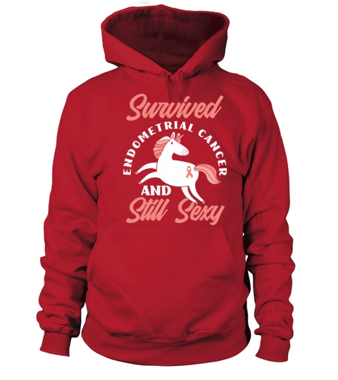Survivor Unicorn Endometrial Cancer Awareness Women's Hoodie