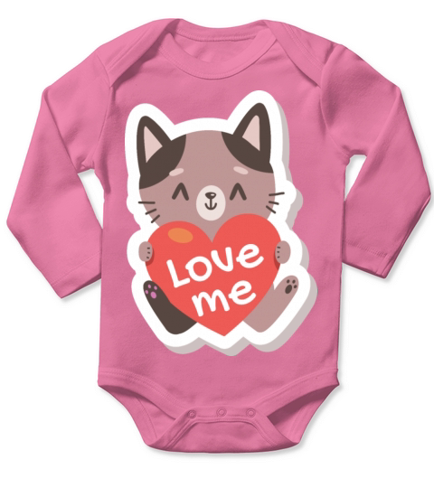 love me adopt me funny art Long Sleeve Baby One-Piece