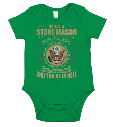 Being a Stone Mason like Riding a Bike Job Title Shirts Short Sleeve Baby One-Piece