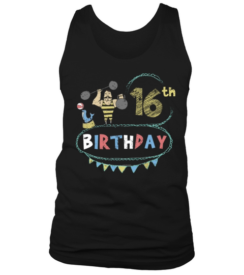 Carnival Theme Strongman 16th Birthday Men's Tank Top
