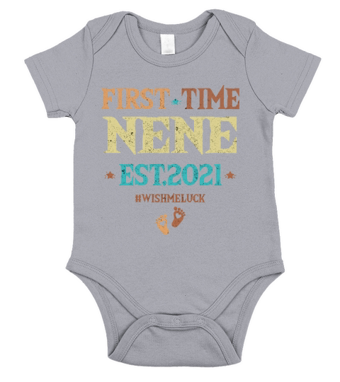 Vintage First Time Nene EST 2021 Wish Me Luck New Baby Pregnancy Announcement Gift Short Sleeve Baby One-Piece