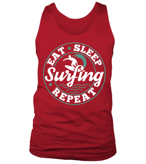 Eat Sleep Surfing Repeat Surfer Funny Quote Gift Men's Tank Top