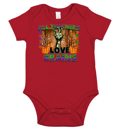 All Teachers Love Brains Short Sleeve Baby One-Piece