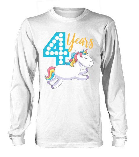 Unicorn 4th birthday Women's Long Sleeve