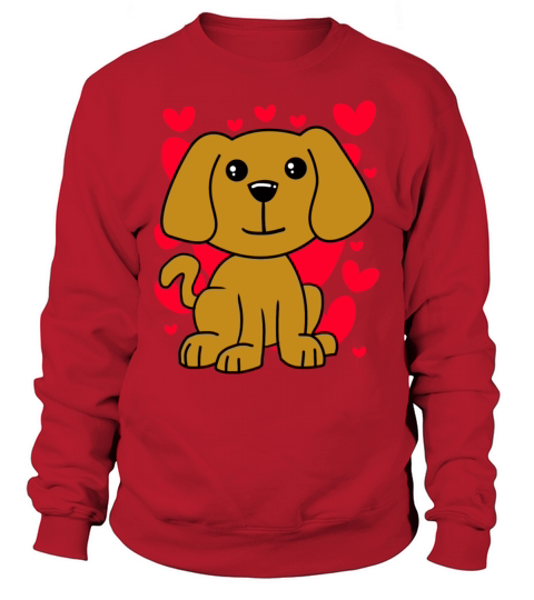 Dog Lovely T-Shirt - Valentines Day Cute Hearts Men's Sweatshirt