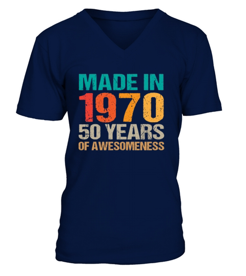 Vintage Made in 1970 - 50 Years Old Birthday Gift Men's V-Neck T-shirt